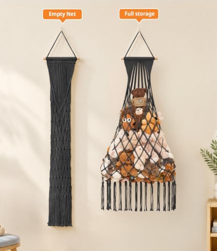 Stuffed animal net Hammock - Large 53'' H, Space-Saving (Black) - Image 7