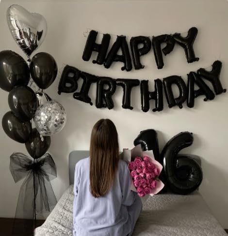 Black Number 14 Balloon - 40 Inch, Birthday Party Decorations, Anniversary & Graduation Supplies