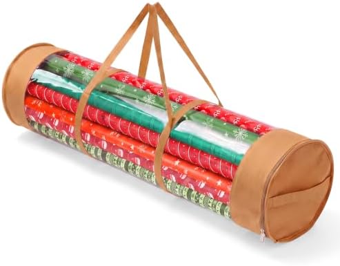 Christmas Wrapping Paper Organizer, 41" Gift Wrapping Paper Storage Golden - Image 6