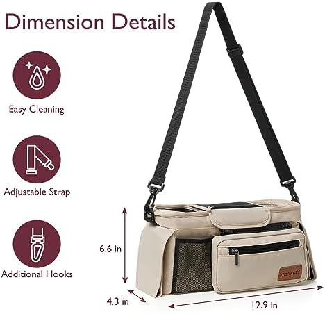 Momcozy Universal Stroller Organizer with Insulated Cup Holder - Image 7