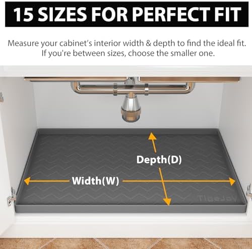 TigeJoy Under Sink Mats for Kitchen Waterproof 34" x 19", Cabinet Liner - Image 7