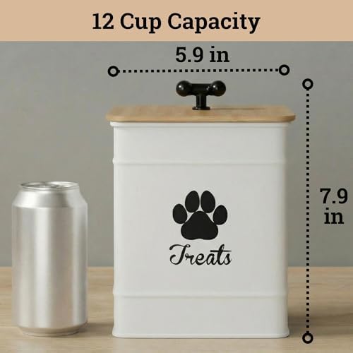 Dog Treat Container Airtight, 6"W x 8"H, Powder Coated, 12 Cup Capacity - Image 6