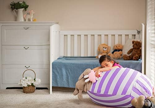 WEKAPO Stuffed Animal Storage Bean Bag Chair Cover for Kids - Image 6