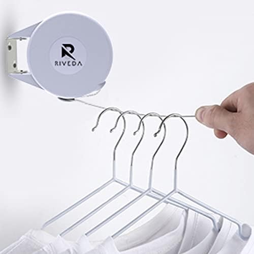 Retractable Clothesline - Portable Heavy Duty Indoor and Outdoor Washing Line - 40 Feet PVC Retracting Clothes Line with Wall Mount Hang the Wet Dry Clothing Laundry - Easy Installation (White) - Image 4