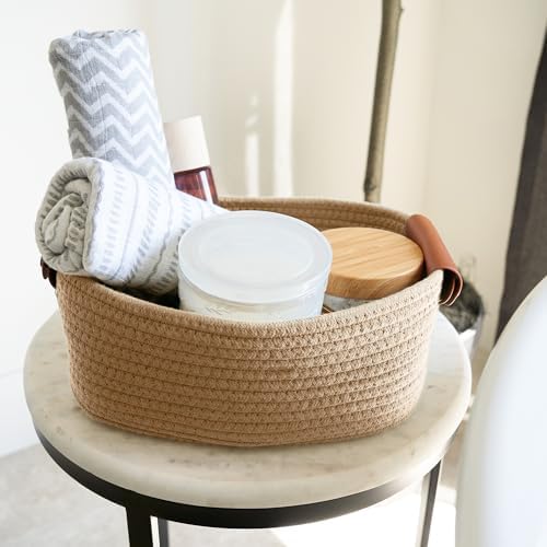 Beautiful Storage Basket Set of 5 - Sturdy Jute Rope Baskets for Shelves - Image 7