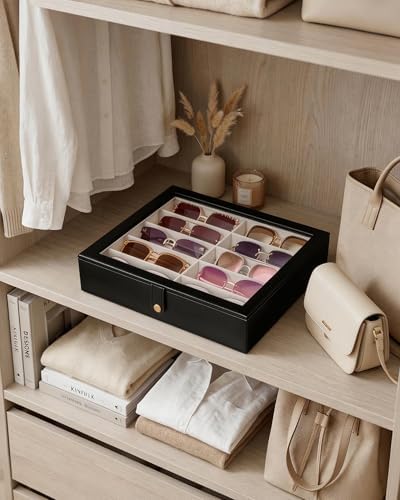 Lolalet 10/20 Slots Sunglasses Organizer with Slim Clear Lid - Image 6