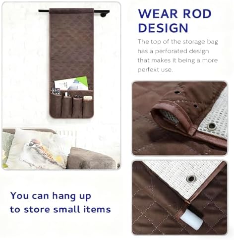 Armchair Caddy for Recliner, Non Slip Sofa Arm Organizer, Dark Brown - Image 6