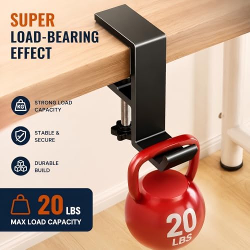 JAKO Headphone Stand - Aluminum Alloy Headphone Holder, Under Headset Stand for Desk Fit for PC Gaming Headset Hanger Hook Suitable for Office, Computer, Student Class Desk, Handmade Creator Table - Image 6
