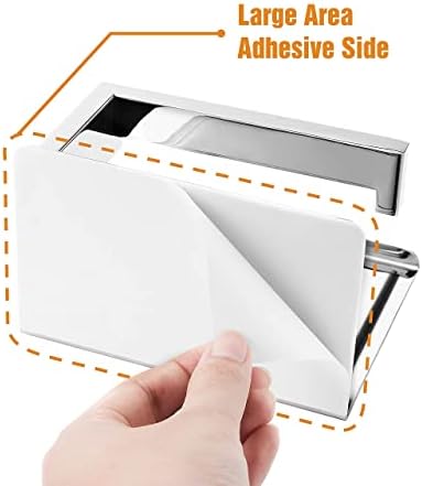 HITSLAM Toilet Paper Roll Holder Polished Chrome, Adhesive Mount,No Wobble - Image 6