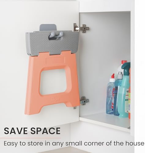 Vigar Compact Folding Step Stool, 12-1/2 in, Orange - Image 6