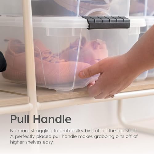 IRIS USA 4-Pack 13 Quart Storage Bins with Lids, Pearl - Image 6