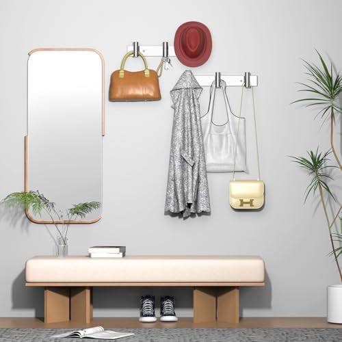 VAEHOLD Hat and Coat Wall Mount Rack - Hooks for Robes, Bags, Keys, and Towels - Bathroom Towel Hanger Organizer (Polished Chrome, “T“ Shape 3 Hooks 1 Pack) - Image 7