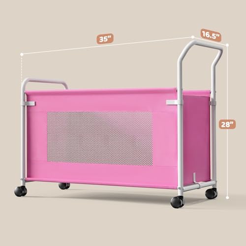 KEEGH Extra Large Toy Box for Kids, Heavy Duty Toy Storage Organizer, Pink - Image 6