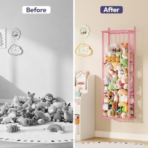 SWTYMIKI Hanging Stuffed Animal Storage - Over Door Toy Organizer, 3-Tier - Image 6