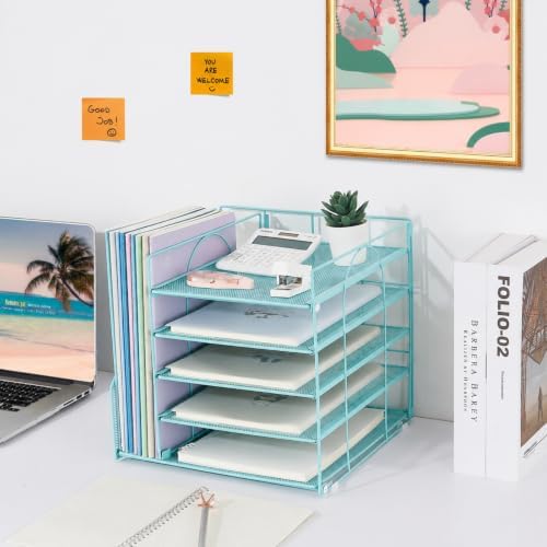 LEKETREE Desk Organizers and Accessories, 5-Tier Paper Letter Tray - Image 7