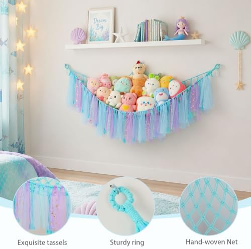 FIOBEE Stuffed Animals Net LED Light Toy Hammock for Kids Bedroom Storage - Image 6