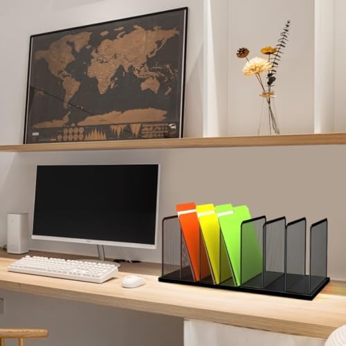 Kuntine.B 7-Section Upright Desk File Organizer Black 2 Pack - Image 7