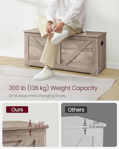 VASAGLE Storage Chest with 2 Safety Hinges, 15.7 x 39.4 x 18.1 Inches - Image 7