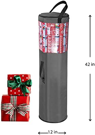 Wrapping Paper Storage Bag | Wrapping Paper Organizer Under Bed for Storing Multiple Rolls of Gift Wrap, 42” Length Container Constructed of Durable 600D Oxford Material (Gray) - Image 6