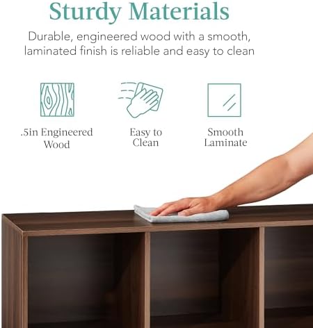 Best Choice Products 6-Cube Storage Organizer, 11in Shelf Opening, Bookcase, Display Shelf, Customizable w/ 3 Removable Back Panels – Walnut - Image 6