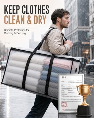 Moving Bags, 97L Heavy Duty Storage Bags Strong Handles & Zipper, 6-Pack - Image 6
