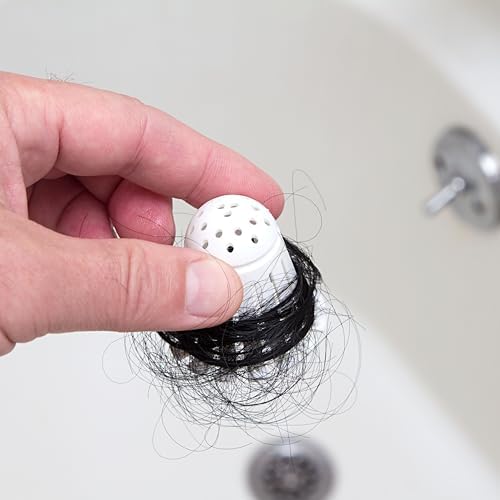 TubShroom Toss 21pk Disposable Bath Tub Drain Strainers - Hair Catcher Snare for Shower Bathtub to Prevent Clogged Drains, Traps Human and Pet Hair, One Year Supply (White) - Image 6