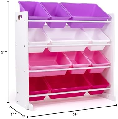 Humble Crew Kids Toy Organizer with 12 Bins, 4 Tier Storage for Playroom - Image 6
