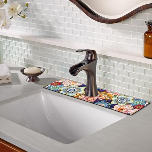 Sink Faucet Absorbing Mat, 2 Pack Drying Mat Around Faucet Sink Splash Guard Behind Faucet Sinkmat For Kitchen Bathroom Island Rv 24 * 5.5 Inch (60 * 14 cm) - Image 7