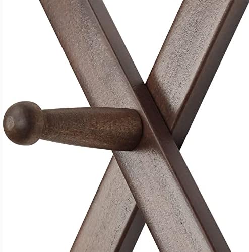 SKOLOO Accordion Wall Hanger with 28 Hooks, Modern Expandable Coat Rack Hat Rack for Wall, Solid Wooden, Walnut Color - Image 6