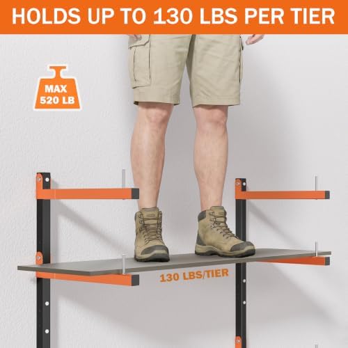 Lumber Storage Rack Wall Mount, Foldable 8-Level Wood Storage Rack - Image 6