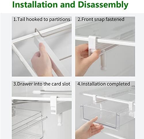 vacane Refrigerator Organizer Bins, Clear Plastic Fridge Drawer With Handle Pull Out Fridge Drawer Organizer Under Shelf Drawer For Cheese, Deli Meat, Drinks, Fruit, Vegetable, Heavy Duty-M - Image 6