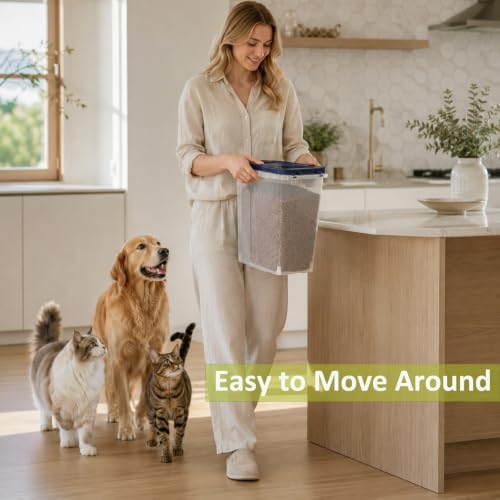 5-10 Lbs Airtight Cat Dog Food Storage Container, 8QT Compact Pet Food Bin - Image 7