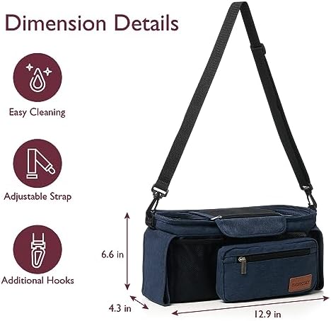 Momcozy Universal Stroller Organizer with Insulated Cup Holder - Image 7