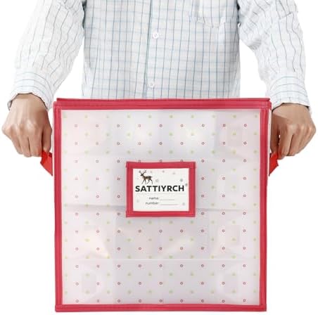 Sattiyrch Plastic Christmas Ornament Storage Box with Trays,Customizable Dividers, Dust-Proof Durable Ornament Organizer Holder,Christmas Storage Containers,Holds 64 x 3 Ornaments - Image 7