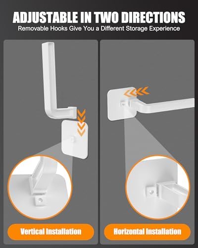 Hat Rack for Hat Storage (4-Pack), Multi-Purpose Hat Organizer, Strong Adhesive Hat Hooks for Wall Organizer for Baseball Caps, Two Mounting Options Hook, White - Image 6