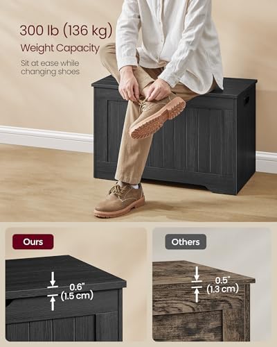 VASAGLE Storage Chest, 29.9 Inches Width Bench with 2 Safety Hinges - Image 6