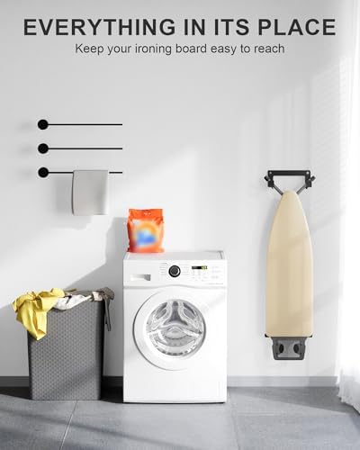 Ironing Board Holder Wall Mount, Heavy Duty Hooks, Black - Image 6