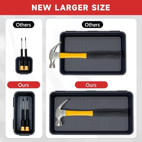 Tool Box Organizer Tray, 60 PCS & 5 Sizes, Black and Red - Image 6