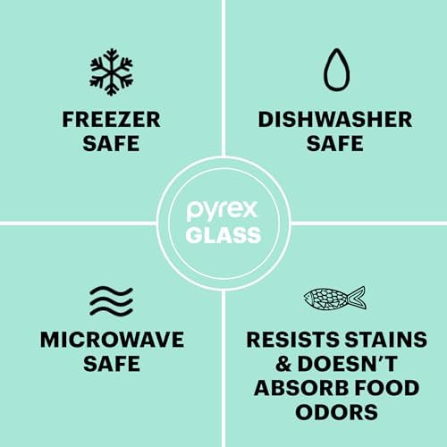 Pyrex Freshlock (4-Pack) Mixed Sized Glass Food Storage Containers Set - Image 6