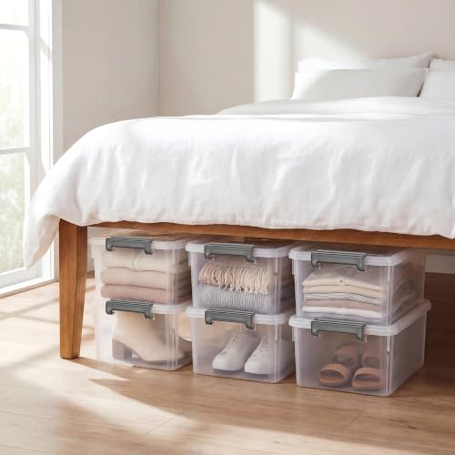 Citylife 17 QT Plastic Storage Bins with Latching Lids Stackable Storage Containers for Organizing Large Clear Storage Box for Garage, Closet, Kitchen, 4 Packs - Image 6