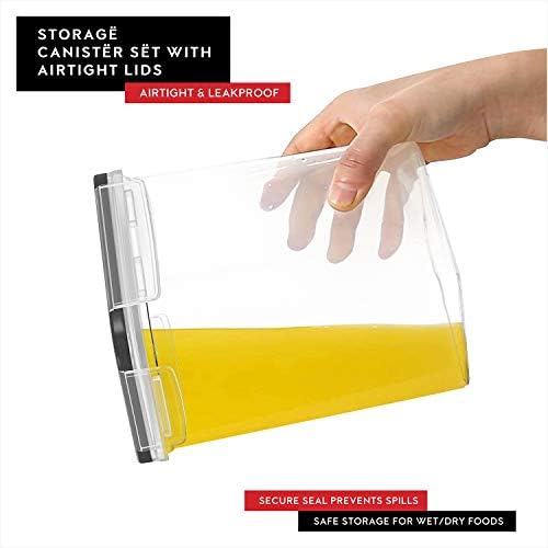 DWËLLZA KITCHEN Airtight Food Storage Container Set - 4 Pieces 1.4L - Plastic BPA Free Kitchen Pantry Storage Containers with Lids - Dishwasher Safe - Include 8 Labels - Keeps Food Fresh & Dry - Image 6