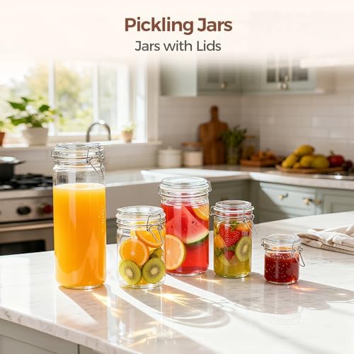 ComSaf Small 16 oz Glass Jars with Airtight Lids 6 Pack Pickling Pantry - Image 6