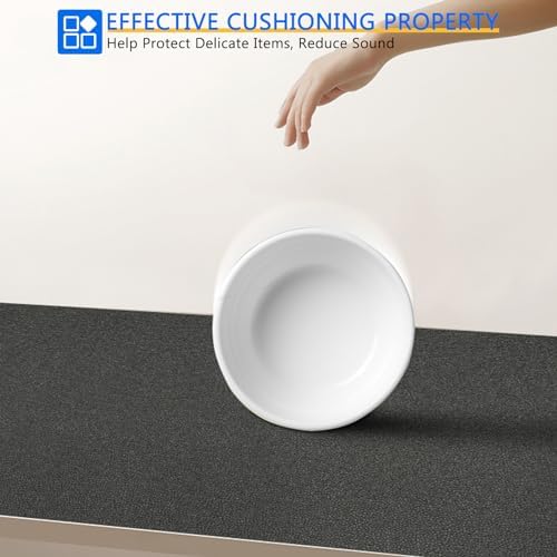 WochiTV Shelf Liner for Cabinets, Drawer Non Adhesive Non Slip Foam Mat for Kitchen, Pantry, Bathroom, Cupboard, Garage, Closet, Shelves, Drawer, Tool Box, Gray 17.5 x 354 inches - Image 6
