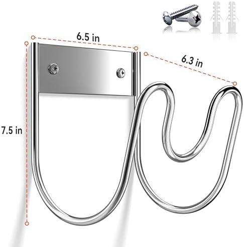 Stainless Steel Garden Hose Holder - Extra Large Heavy Duty Silver SS304 Wall Mounted Hanger for Water Hose, Extension Cords, Vacuum Lines, Anti-Rust (2 Pack) - Image 7
