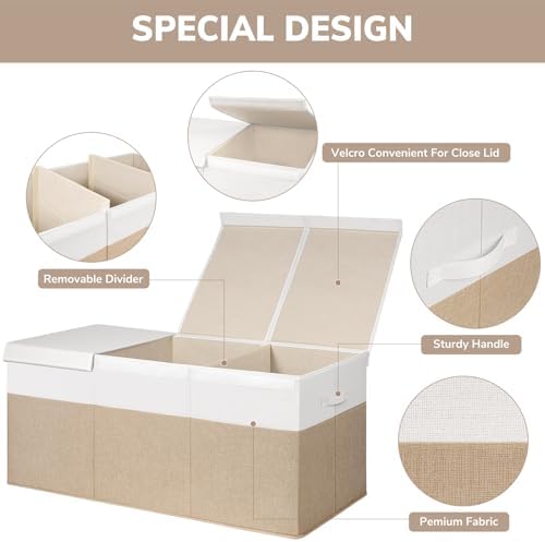 INDRESSME 185L Extra Large Toy Storage Box with Lid Collapsible Toy Chest - Image 7