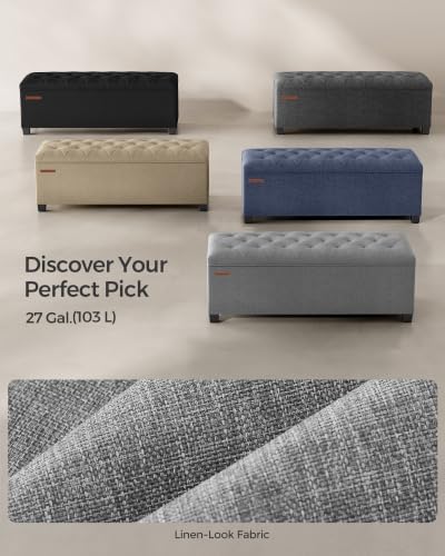 SONGMICS Storage Ottoman Bench, Foot Rest with Legs, Load up to 661.4 lb - Image 6