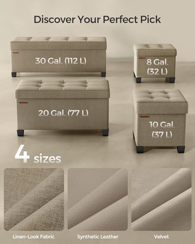 SONGMICS Storage Ottoman Bench, Foldable Foot Rest with Legs - Image 6