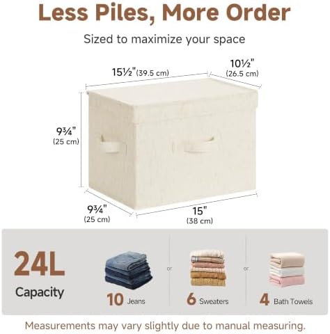StorageWorks Fabric Storage Bins with Lids, Closet Storage Bins - Image 6