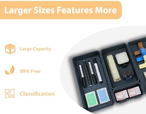6 PCS Plastic Drawer Organizer Bins,3 Sizes Makeup Drawer Organizers Set - Image 6