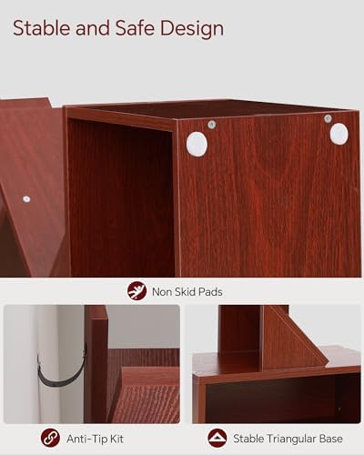 SUNMORY 6 Tier Tree Bookshelf, Tall Small Bookcase with Storage Cabinet - Image 7